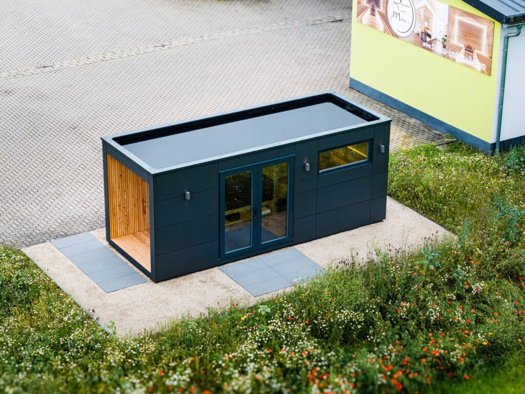 Das neue Konzept einer Außensauna als Gartensauna von oben
